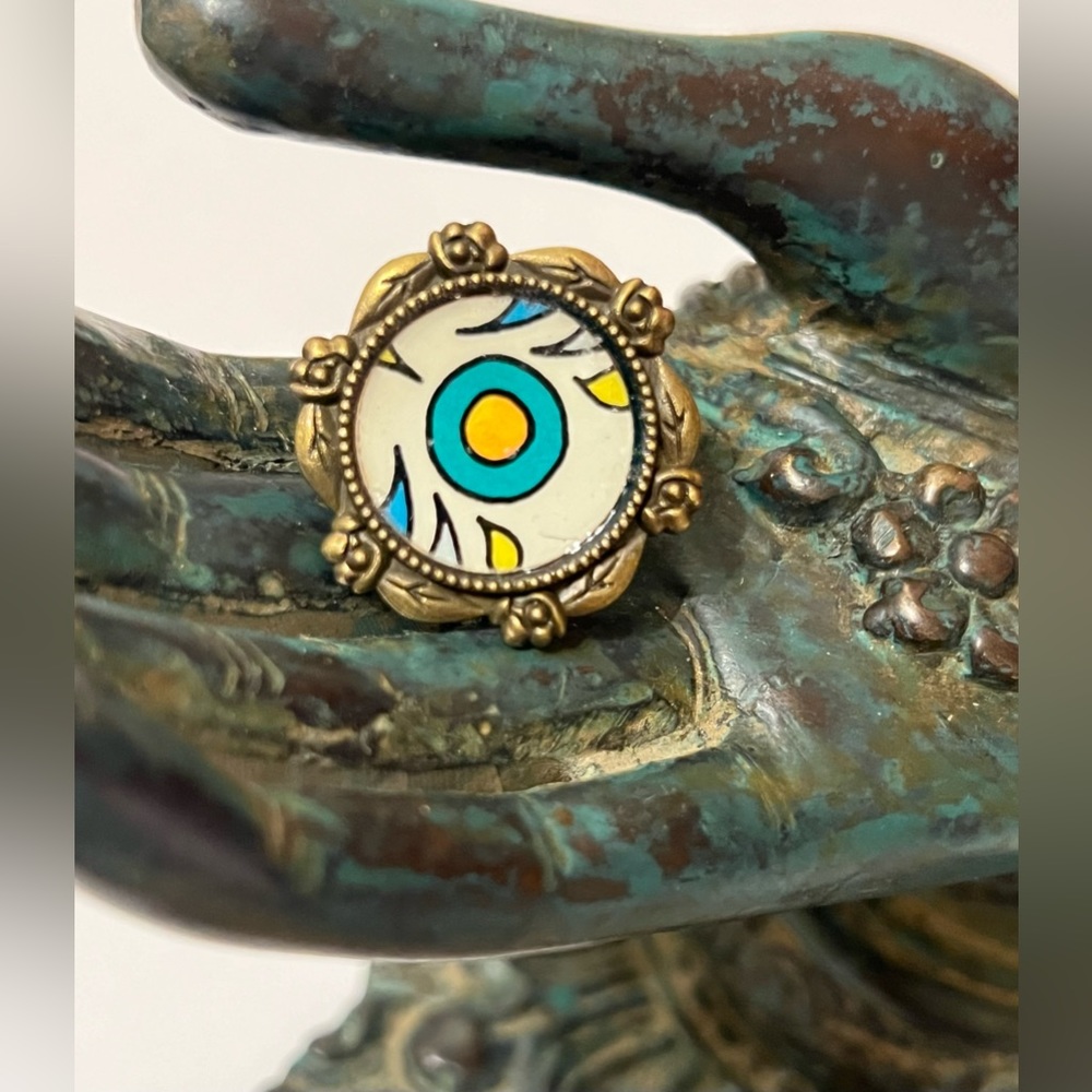 Handcrafted Antique Look Ring, Adjustable
